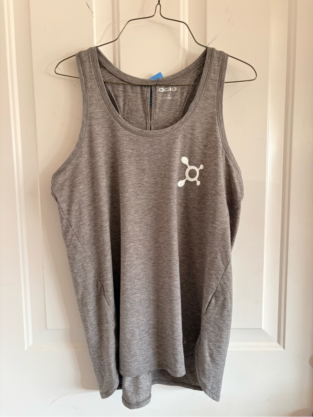 Orange theory OGIO Gray Athletic Tank Top with White splat Logo